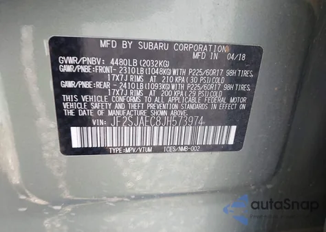 2018 Subaru Forester 2.5I Premium z USA, uszkodzony, nr VIN JF2SJAEC8JH573974